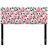 Pattern with Roses upholstered headboard