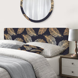 Pattern with Feathers upholstered headboard