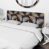 Pattern with Feathers upholstered headboard
