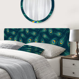 Pattern of Peacock Feathers upholstered headboard