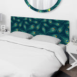 Pattern of Peacock Feathers upholstered headboard