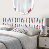 Colored Feathers Set upholstered headboard