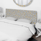 Abstract Monochromic Pattern with Contour Leaves upholstered headboard