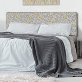 Abstract Monochromic Pattern with Contour Leaves upholstered headboard