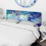 Marbled Colours in Shades of Turquoise and Purple upholstered headboard