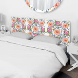 Pink, Purple and Yellow Flowers upholstered headboard