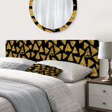 Golden Glitter Triangles on Black Background upholstered headboard
