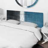 Teal Meets Grey Abstract Art upholstered headboard