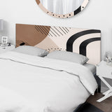 Abstract Shapes in Terracotta and Ivory Shapes I upholstered headboard