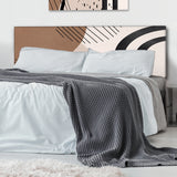 Abstract Shapes in Terracotta and Ivory Shapes I upholstered headboard