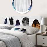 Colourful Boho Feathers II upholstered headboard