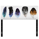 Colourful Boho Feathers II upholstered headboard