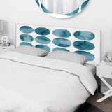 Aquamarine Circles Blue Geometric Elements upholstered headboard