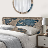 Ancient Map of The World I upholstered headboard