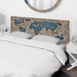 Ancient Map of The World I upholstered headboard
