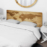 Ancient Map of The World V upholstered headboard