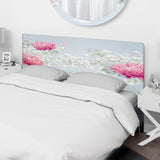 Chrysanthemums and Apple Blossom upholstered headboard