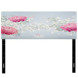 Chrysanthemums and Apple Blossom upholstered headboard