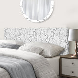 Monochrome One Line Drawing Portraits upholstered headboard