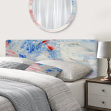 Blue Abstract Composition upholstered headboard