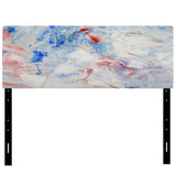 Blue Abstract Composition upholstered headboard