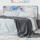 Blue Abstract Composition upholstered headboard