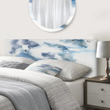 Abstract Of Dark Blue Clouds IV upholstered headboard