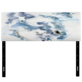 Abstract Of Dark Blue Clouds IV upholstered headboard