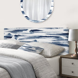 Abstract Blue Aquatic Texture upholstered headboard