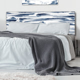 Abstract Blue Aquatic Texture upholstered headboard
