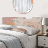 Abstract One Line Woman Portraits upholstered headboard