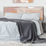 Abstract One Line Woman Portraits upholstered headboard