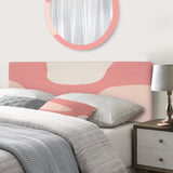 Abstract Pink And Cream Shapes I upholstered headboard