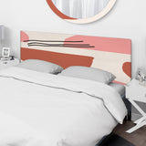 Abstract Pink And Cream Shapes III upholstered headboard