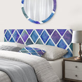 Blue And Purple Diamonds upholstered headboard