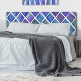 Blue And Purple Diamonds upholstered headboard