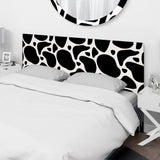 Black Organic Shapes On White upholstered headboard