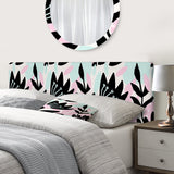 Black And Pastel Flowers upholstered headboard