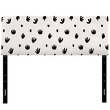 Retro Little Abstract Leaves upholstered headboard