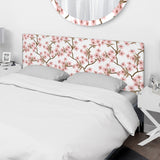 Blossoming Cherry Branches upholstered headboard