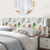 Bright And Colorful Boho Feathers II upholstered headboard