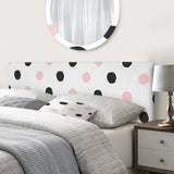 Pink And Black Polka Dots upholstered headboard