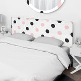 Pink And Black Polka Dots upholstered headboard