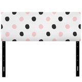 Pink And Black Polka Dots upholstered headboard