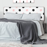 Pink And Black Polka Dots upholstered headboard