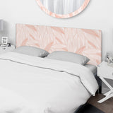 Pink Pastel Leaves Detail upholstered headboard