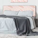 Pink Pastel Leaves Detail upholstered headboard