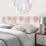 Pastel Pink And White Spring Florals upholstered headboard