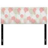 Pastel Pink And White Spring Florals upholstered headboard