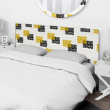 Yellow And Black Dotted Squares upholstered headboard